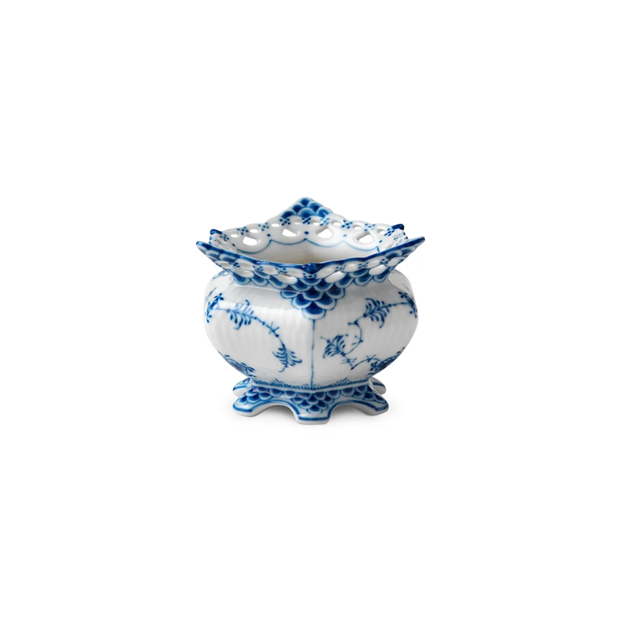 Blue Fluted Full Lace Sugar Bowl, 14 cl