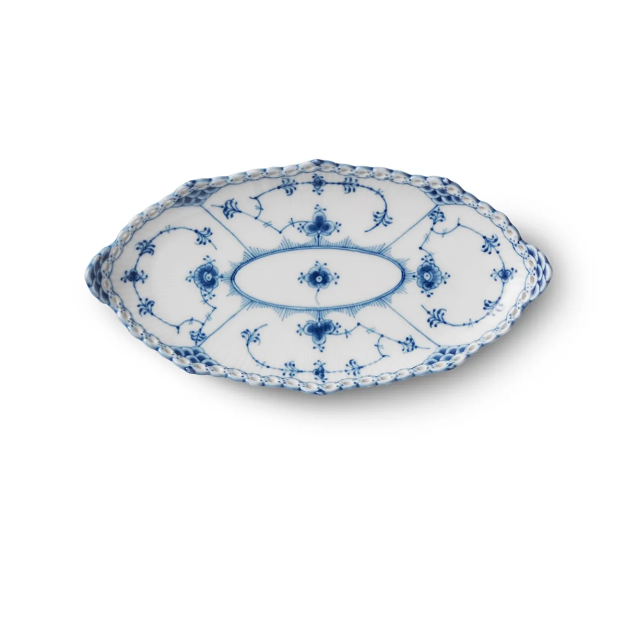 Blue Fluted Full Lace Dish, 24.5 cm