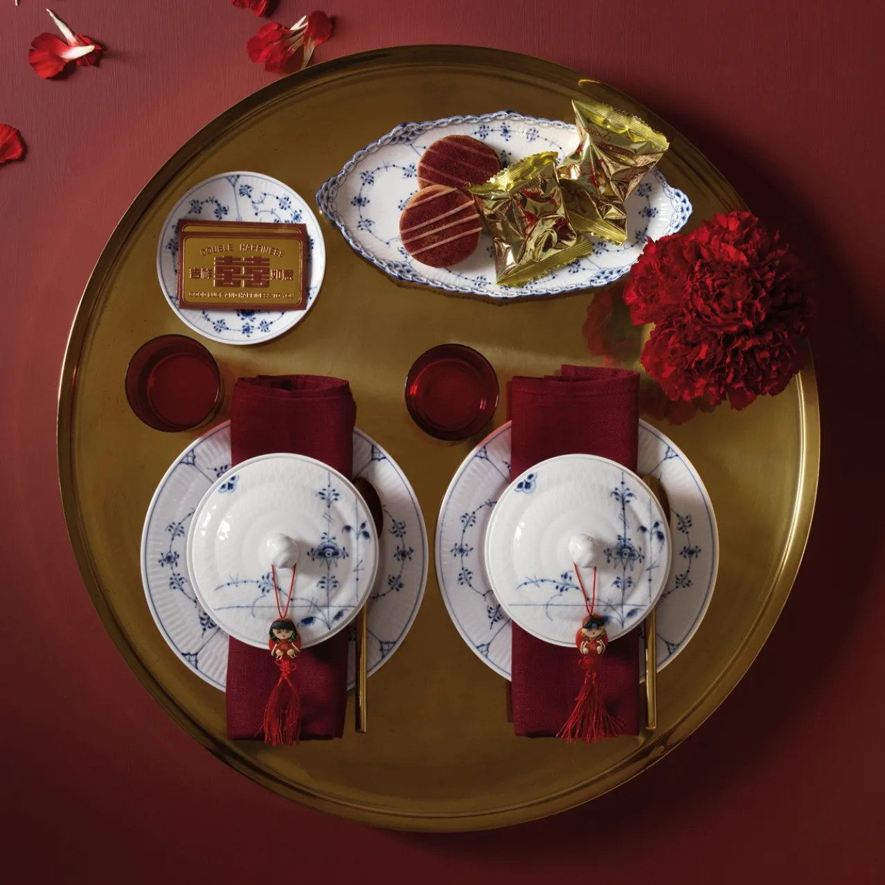 Blue Fluted Half Assiette, 24.5 cm