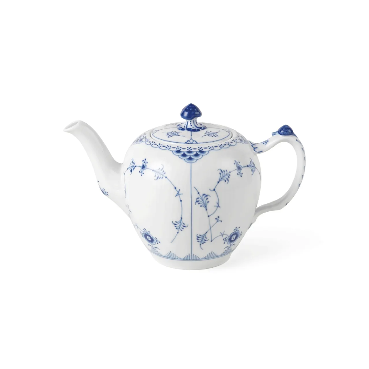 Blue Fluted Half Lace Teapot, 70 cl