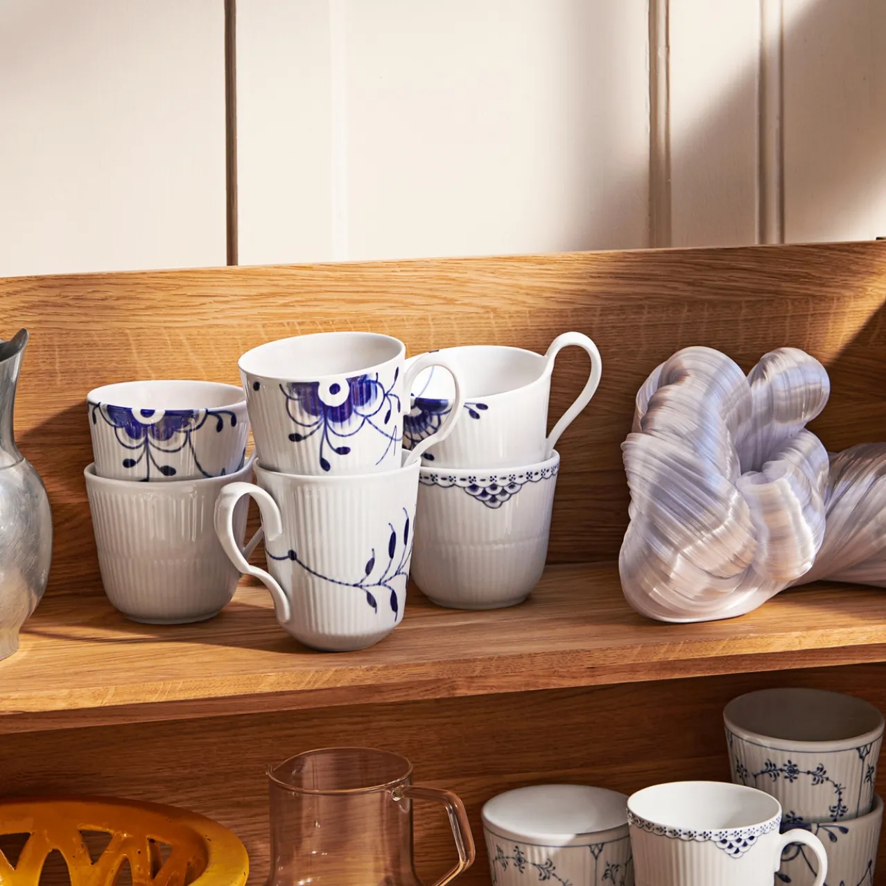 Blue Fluted Mega Cup, 38 cl, 2 pcs