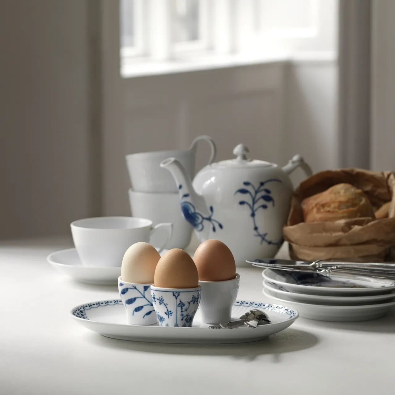 Blue Fluted Mega Egg Cup, 4.8 cm, 2 pcs