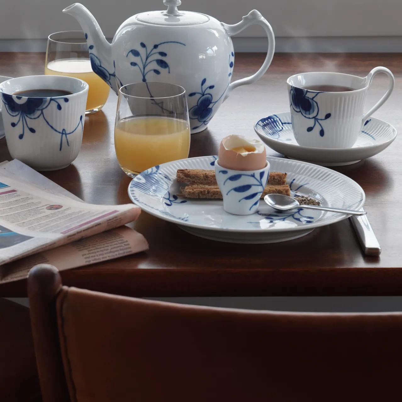 Blue Fluted Mega Egg Cup, 4.8 cm, 2 pcs