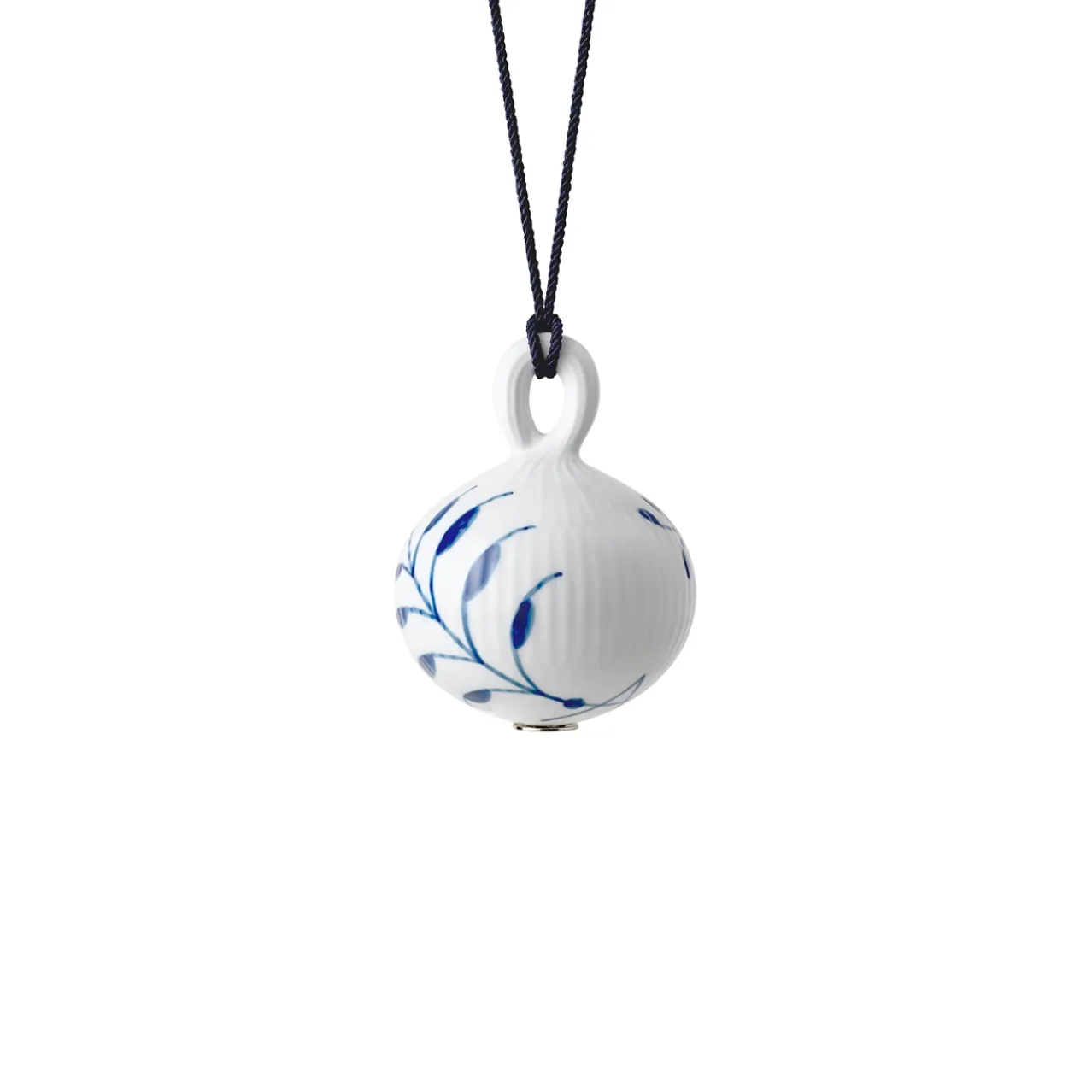 Blue Fluted Plain Christmas Bauble, 9.5 cm
