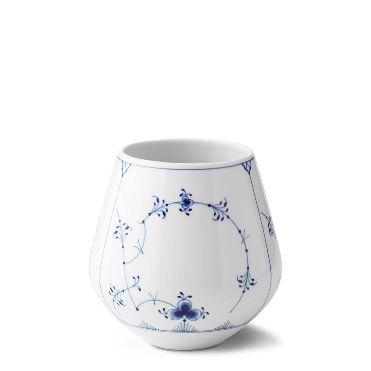 Blue Fluted Plain Vase, 15 cm