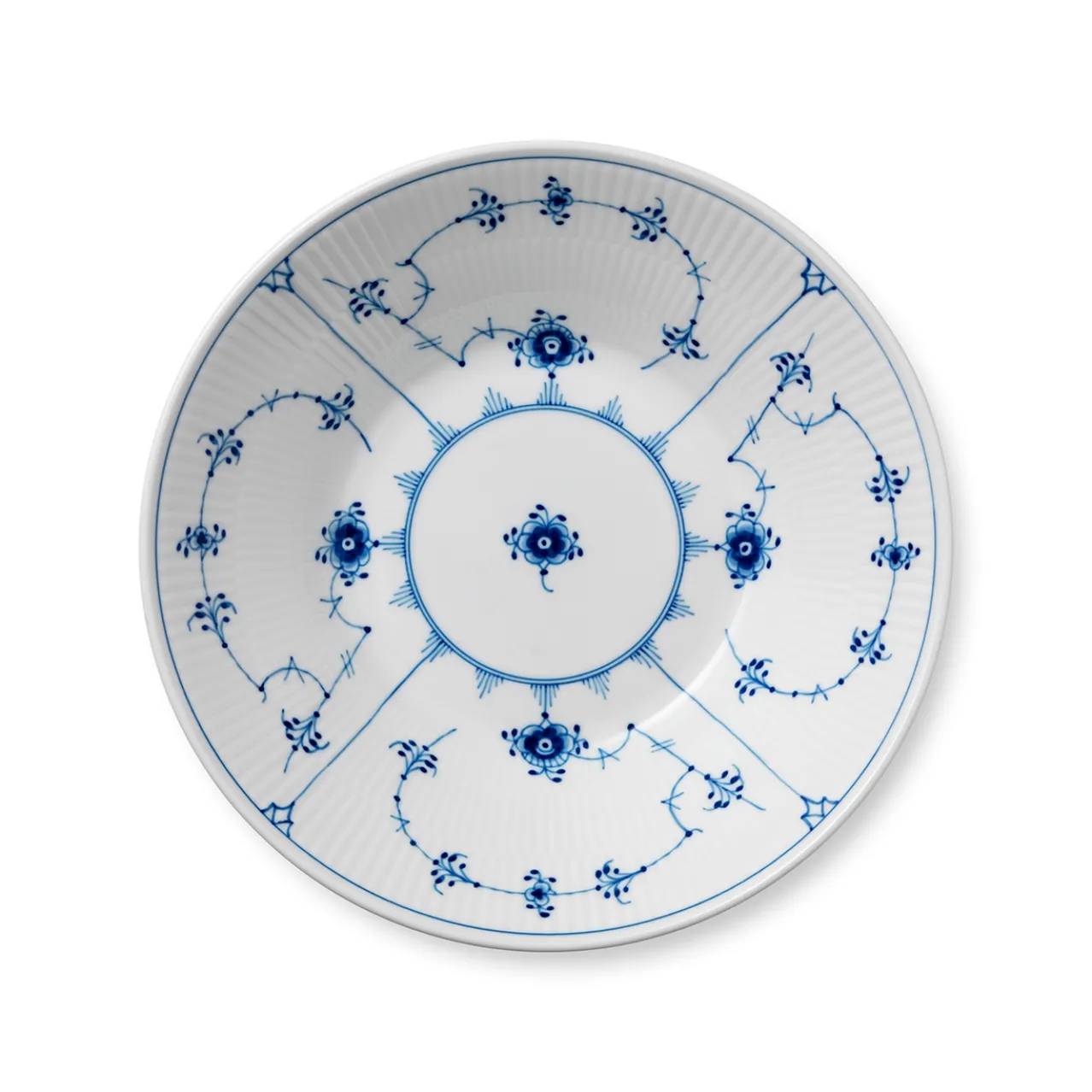 Blue Fluted Plain Deep plate, 24 cm