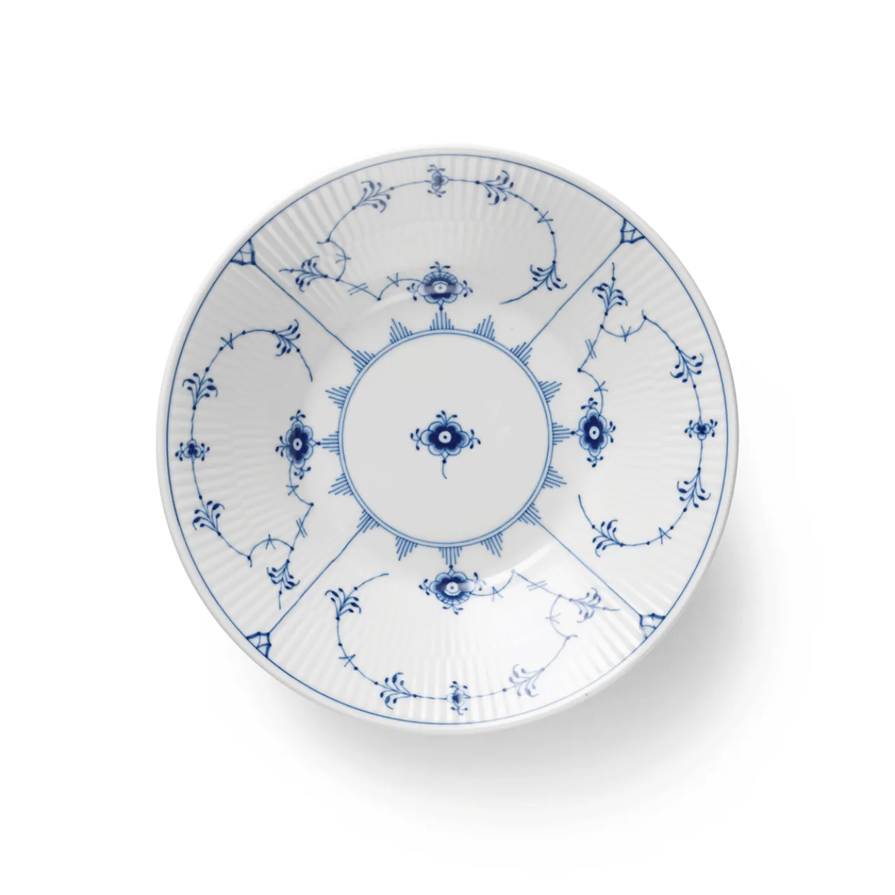 Blue Fluted Plain Deep Plate, 21 cm