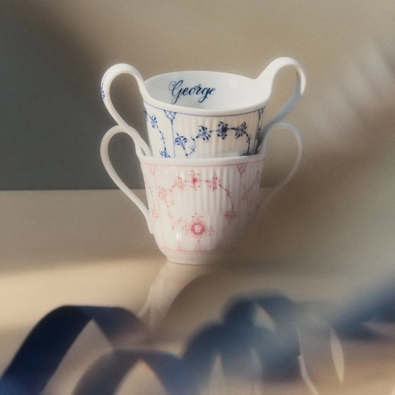 Coral Fluted Plain Baby Cup, Bespoke, 13 cl