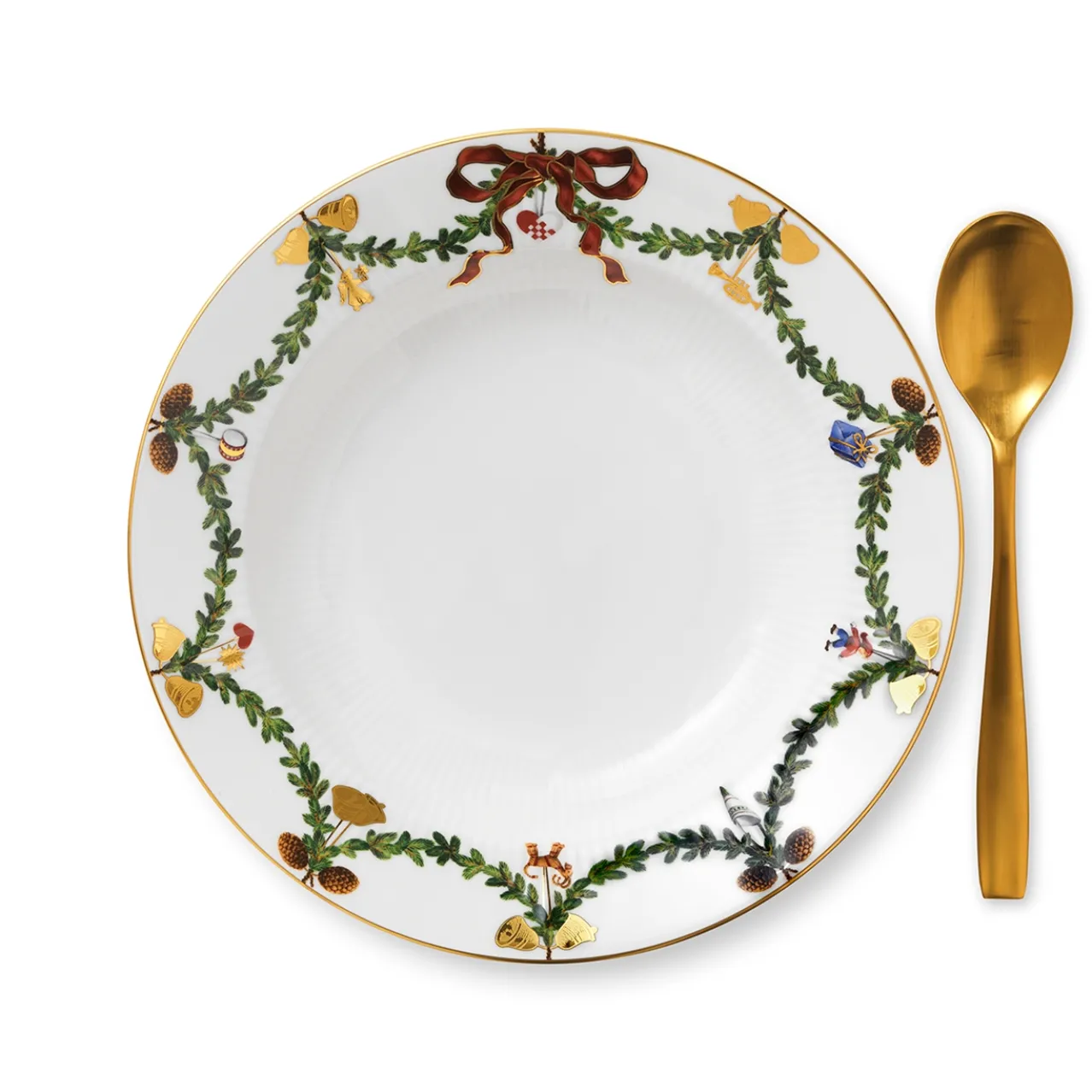 Star Fluted Christmas Deep Plate, 24.5 cm