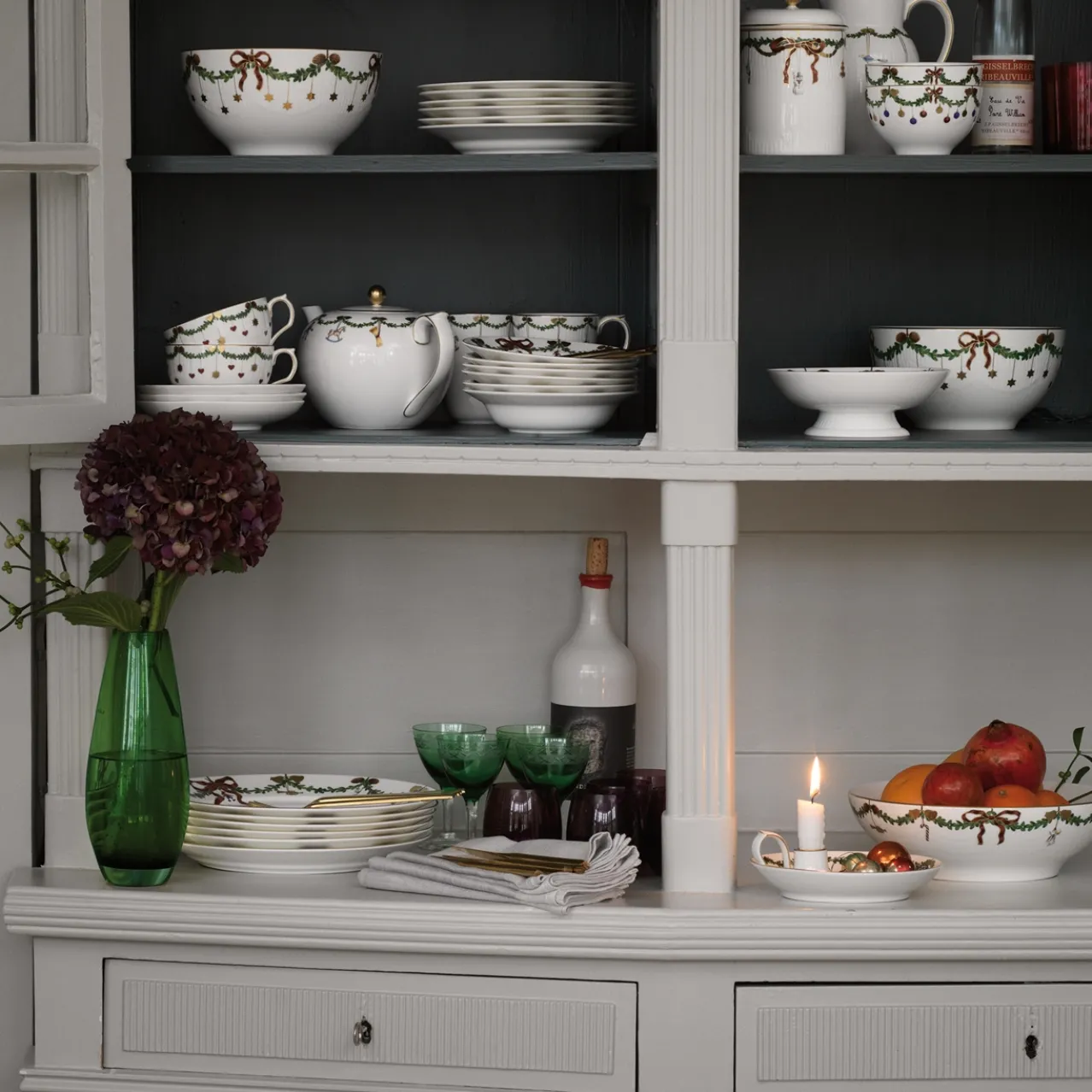 Star Fluted Christmas Cup and Saucer, 32 cl