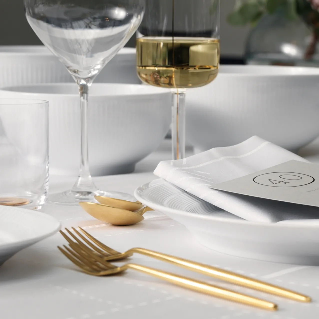 White Fluted Bowl, 180 cl