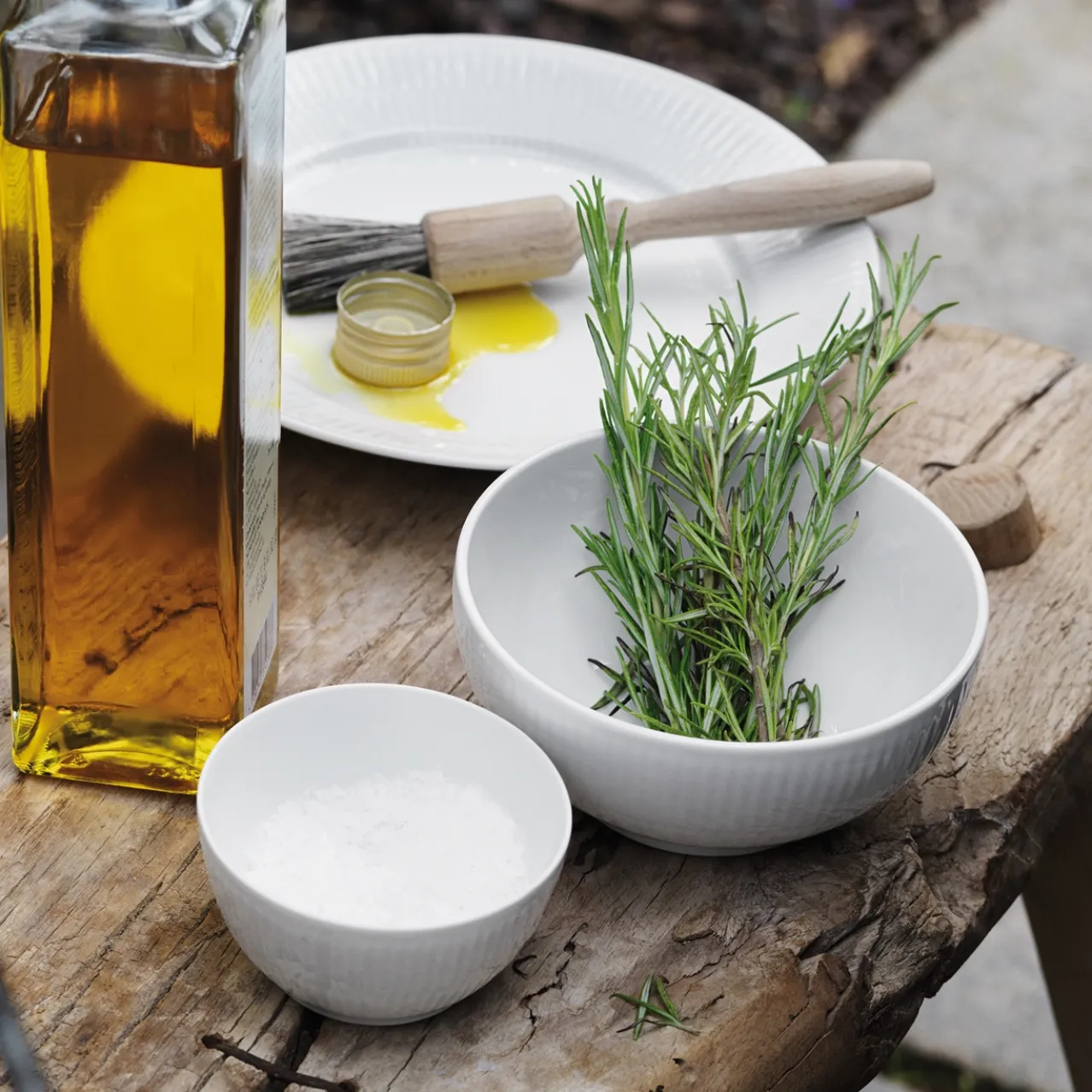 White Fluted Bowl, 15 cl