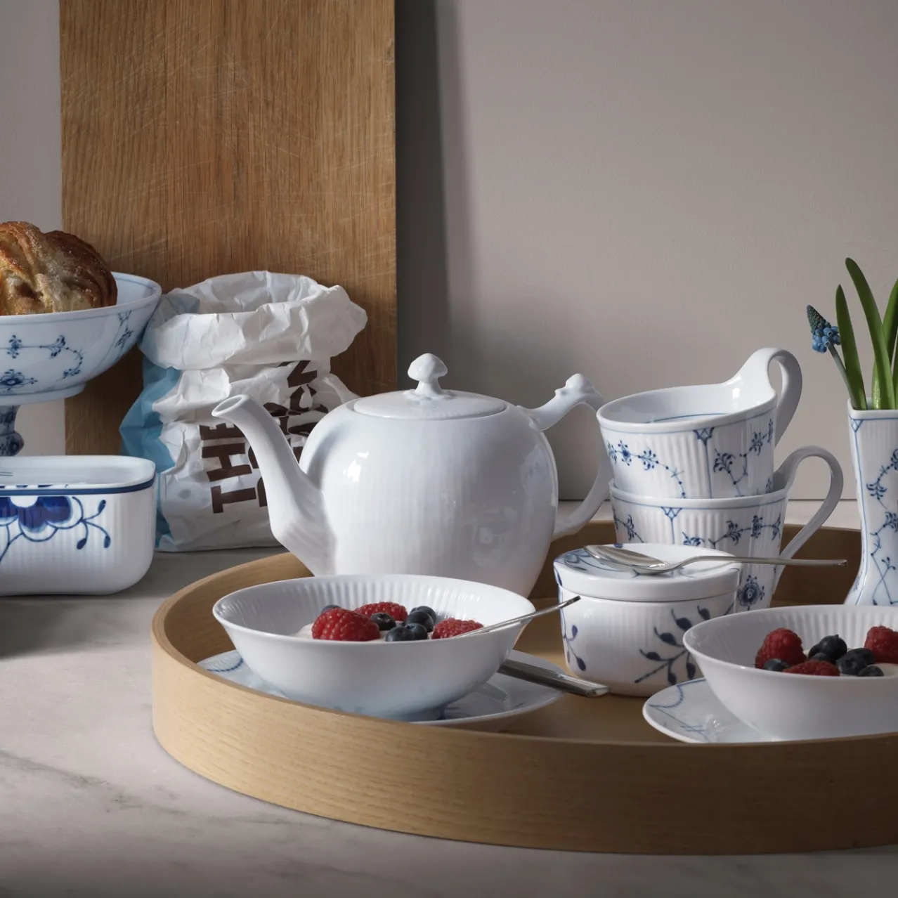 White Fluted Bowl, 35 cl, 2 pcs