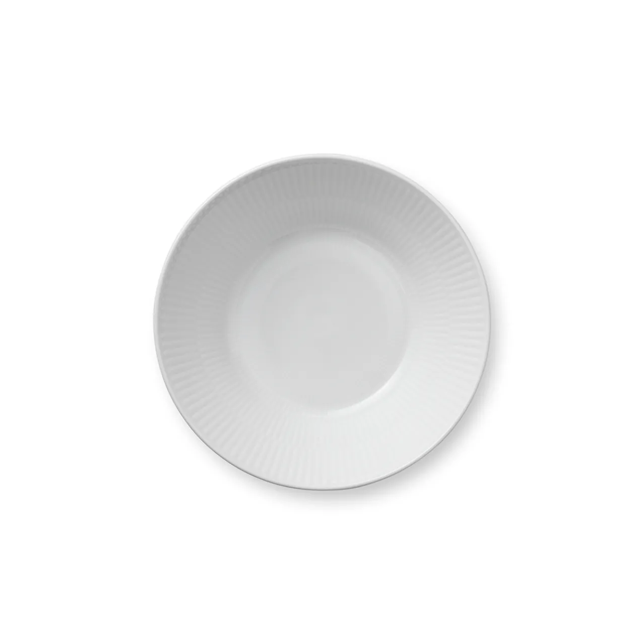 White Fluted Deep Plate, 17 cm