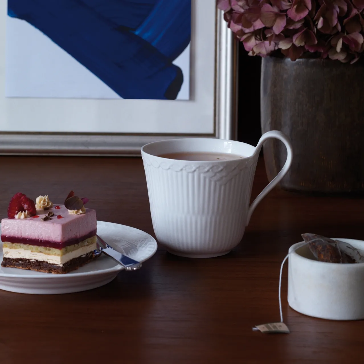 White Fluted Half Lace Plate, 17 cm